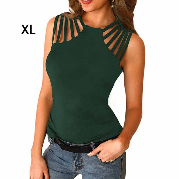 High neck vest top womens 2025