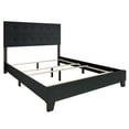 thumbnail image 6 of Castle Place Elegant Button Tufted Linen Upholstered Full Bed, Charcoal Grey, 6 of 11