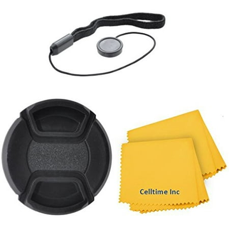 Nikon 50mm Lens Cap 52mm Professional Snap On Lens Cap and Cap Keeper for Nikon Normal AF 50mm f/1.8D, Nikon Telephoto 300mm f/2.8G VR and Nikon 55-200mm f/4-5.6 VR DX Lenses + CT Microfiber Cleaning Cloth ()