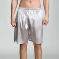 thumbnail image 2 of SWSMCLT Men's Satin Boxers Silk Shorts Summer Loungewear Elastic Waist Graphic Pattern Lightweight Bermuda Pj Sleep Short Pajama Pants Sleeping Bottoms Lounge Sleepwear Grey XX-Large, 2 of 2