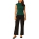 thumbnail image 2 of Blusa de Cuello Mock para Mujeres INSPIRE CHIC, Básica, de Manga Corta, Tejida, Talla M, Color Verde, 2 of 6