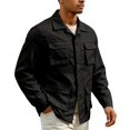 thumbnail image 3 of GrmtClth Men's Cargo Jacket Lapel Collar Button Down Long Sleeve Tops Lightweight Utility Coat Multi Pockets Casual Outdoor Workwear Outerwear, 3 of 9