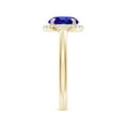 thumbnail image 3 of ANGARA Natural Round 1.8 ct Tanzanite Cathedral Ring with Diamond Halo in 14K Yellow Gold for Women (Size-8mm) | December Birthstone, Anniversary, Jewelry Gift for Women | Natural Tanzanite Ring, 3 of 9