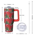 thumbnail image 2 of 30oz Winter Tumbler with Lid and Straw, Stainless Steel Cup with Handle Plaid Travel Coffee Mug, Holiday Gifts, 2 of 5
