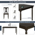 thumbnail image 5 of Churanty Classic 6 Pieces Dining Set Wooden Rectangle Table and 4 Chairs with Bench for Kitchen Dining Room,Espresso, 5 of 11
