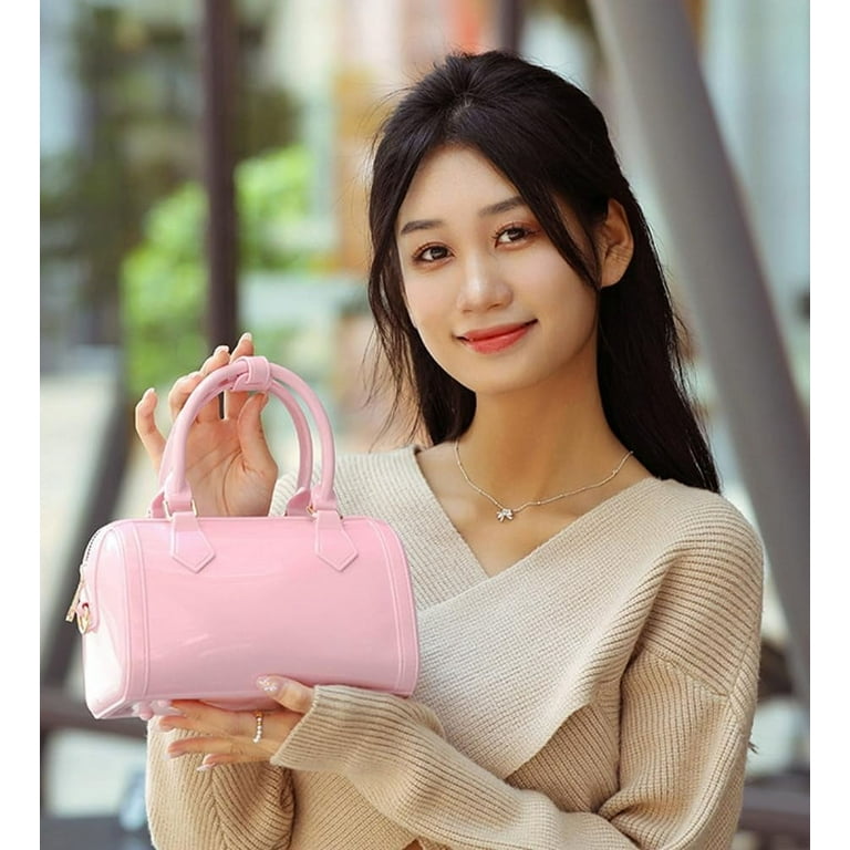 Boston Bag Crossbody Bags for Women Trendy Plastic Shoulder Purse
