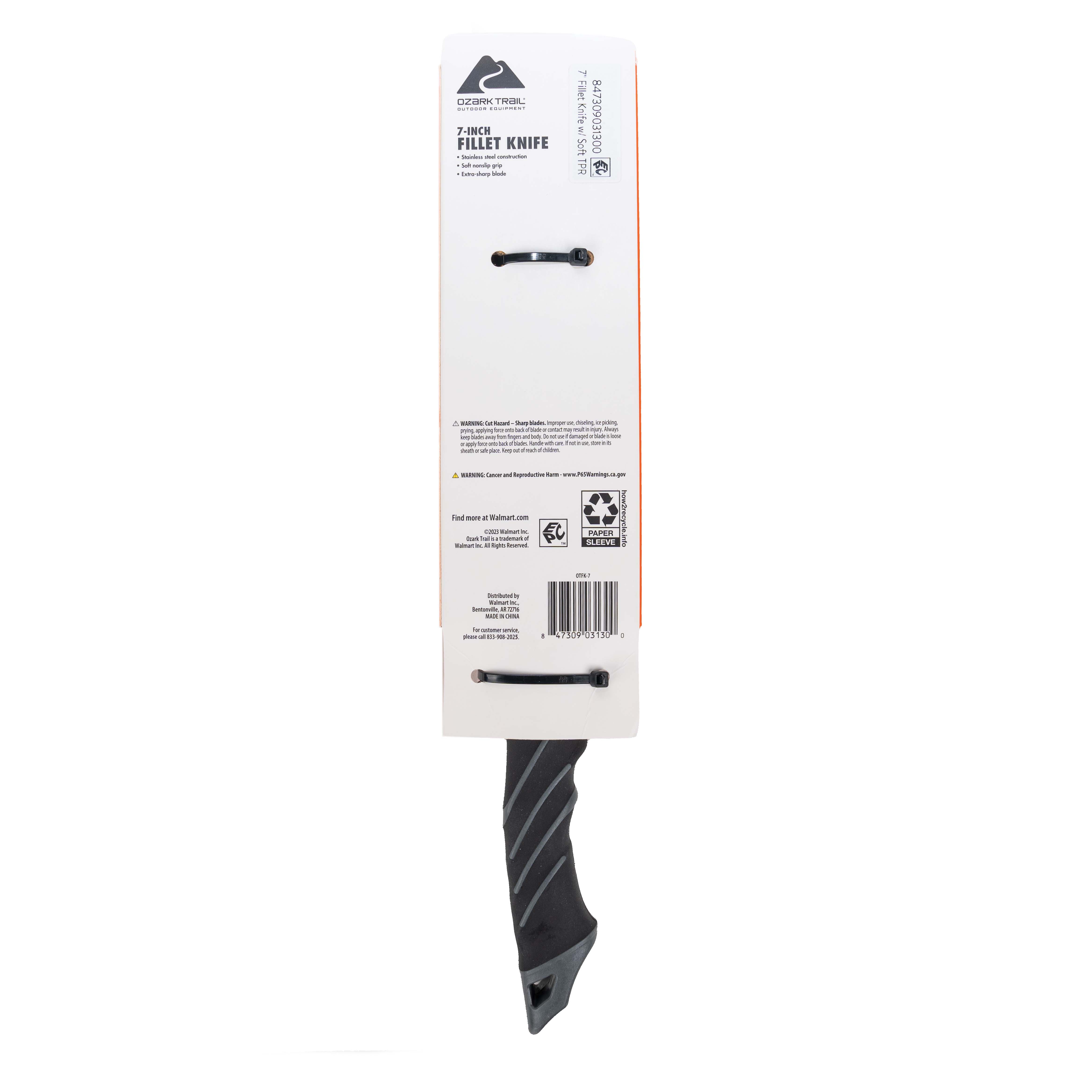 Cuchillo fileteador de acero inoxidable de 7 pulgadas con mango de agarre suave y funda 5