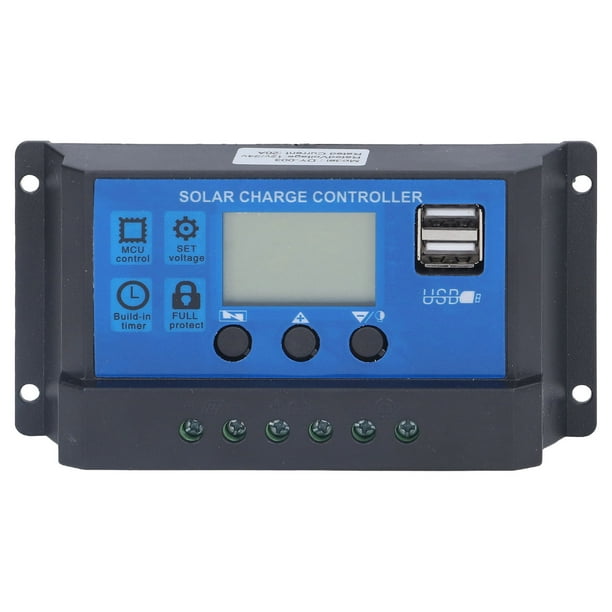 Controlador de Carga Solar PWM 12V 24V Regulador Inteligente Pantalla LCD Controlador de Cargador de Batería Solar para de Energía Solar ANGGREK Otros