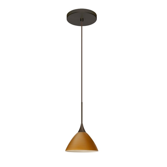 Besa Lighting - Domi-One Light Cord Pendant with Flat Canopy-5 Inches Wide by 10