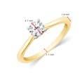 thumbnail image 3 of CARATS FOR YOU 1/6 Cttw White Natural Diamond In 14K Yellow Gold Plated Solitare Ring For Women (0.16 Carat, I-J Color, I2-I3 Clarity), Ring Size-11.5, 3 of 6