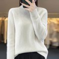 thumbnail image 2 of Sweaters For Women Lightweight Sevevn Women's Wool Seamless Sweater Mock Neck Long Sleeve Knitted Pullover Tops, 2 of 3