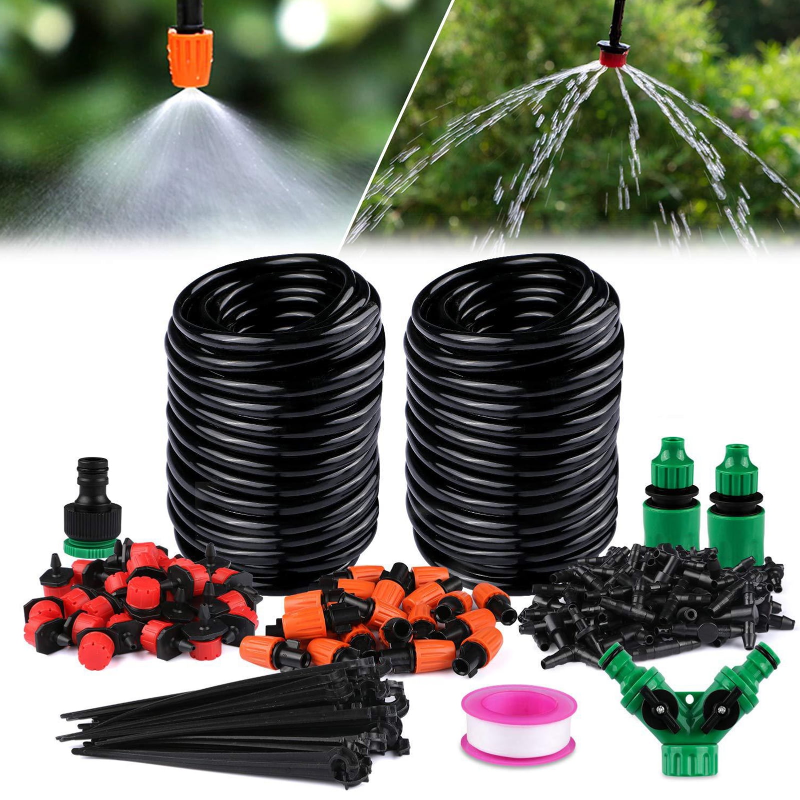 50pcs Patio Lawn Irrigation 1/4" Plastic hose Connectors for Cooling System 