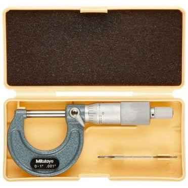 Mitutoyo 103-177 Outside Micrometer, Baked-enamel Finish, Ratchet Stop, 0-1" Range, 0.001" Graduation,  /-0.0001" Accuracy