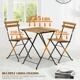 thumbnail image 2 of YRLLENSDAN 3-Piece Patio Bistro Set Wood, Outdoor Furniture Set Folding Bistro Table & Chairs Set Wood Patio Bistro Set (Nature), 2 of 2