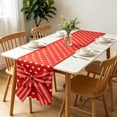 thumbnail image 1 of Christmas Table Flag Bows Heart Pattern Decorative Table Runner Tablecloth, Polyester, Red/Pink/Yellow/Purple, 180 x 38 cm, 1 pc, 1 of 6