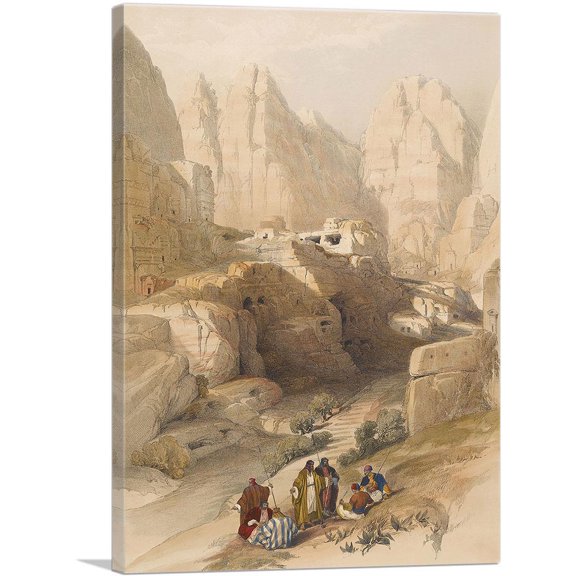 ARTCANVAS The Holy Land Syria Idumea Arabia Mountains 1843 Canvas Art Print by David Roberts - Size: 40" x 26" (0.75" Deep)