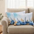 thumbnail image 2 of Blue Pumpkin Fall Outdoor Waterproof Pillow Covers, Thanksgiving Botanical Pastoral Decorative Rectangle Throw Pillowcase Sofa Cushion Sham for Patio/Couch/Chair, 20"x12" 2 Pack, 2 of 8