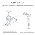 thumbnail image 6 of Rosec Jewels Lab Grown Diamond Engagement Ring Curved - East West Oval Ring (6x8 mm, EF-VS Grade), 14K White Gold, US 11.00, 6 of 7
