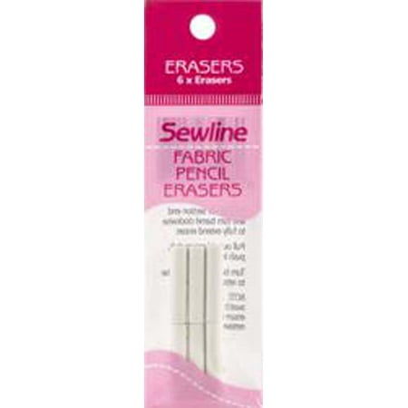 - - Sewline Mechanical Fabric Pencil Eraser Refill 6/Pkg