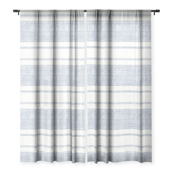 Society6 Holli Zollinger CAPRI STRIPES Single Panel Sheer Window Curtain 50" x 84"