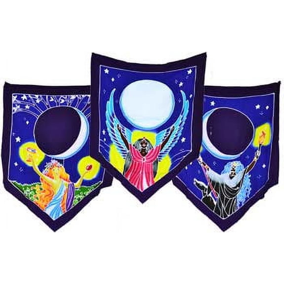 AzureGreen FFFS1 Triple Moon Goddess Prayer Flags 60 in. x 29 in.