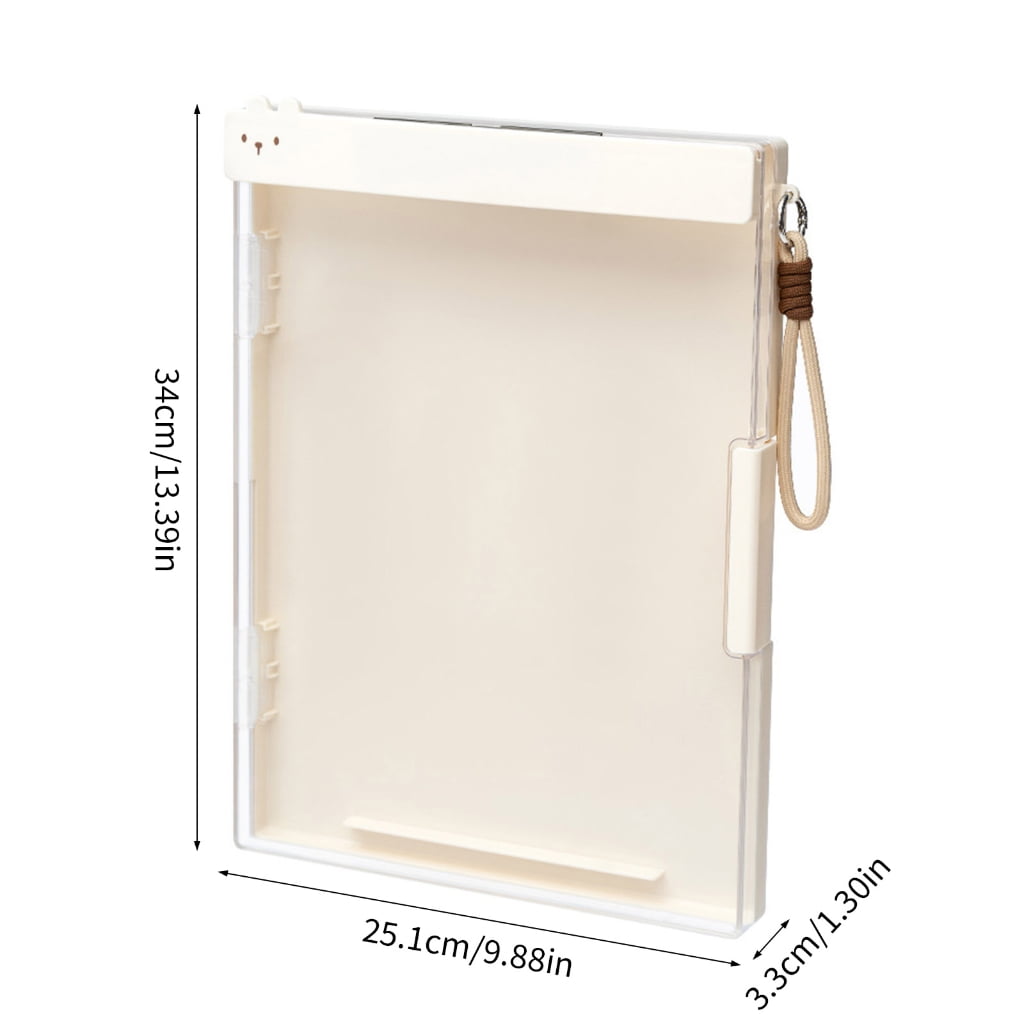 Zeiwohndc Double Layer ABS Document with Clipboard Portable File Organiser Storage Box