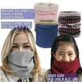 thumbnail image 3 of Winter Knit Neck Warmer Tube Scarf Furry Inside for Men & Women (Dark Red Solid), 3 of 5