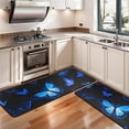 thumbnail image 3 of Kitchen Rugs Sets Of 2,Black Blue Butterfly Pattern Anti Fatigue Kitchen Mat Rugs Non Slip Washable,Decorative Kitchen Floor Mats for Kitchen,Sink,Laundry,17"x47"+17"x47", 3 of 5