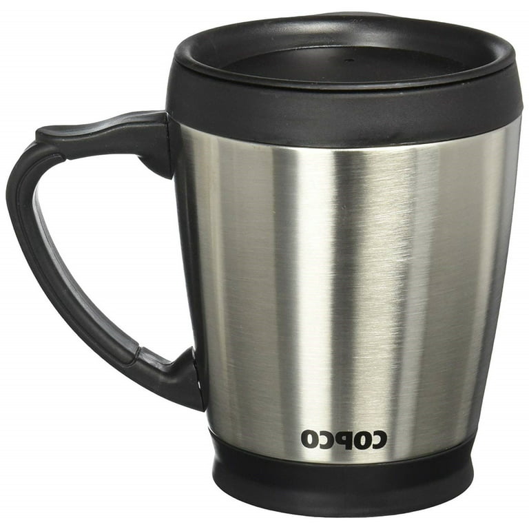 Copco Desktop Stainless Steel Coffee Mug With Easy Grip Handle 16 Oz -  Silver