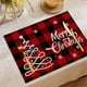 thumbnail image 5 of Juego de 1 mantel individual navideño | Adornos navideños con motivo de murciélago | Manteles individuales antideslizantes, impermeables y resistentes al calor para el comedor | Rojo, verde y blanco, 5 of 6