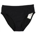thumbnail image 2 of Island Escape BLACK Solid Color Escape Pant Bikini Swim Bottom, US 8, 2 of 4