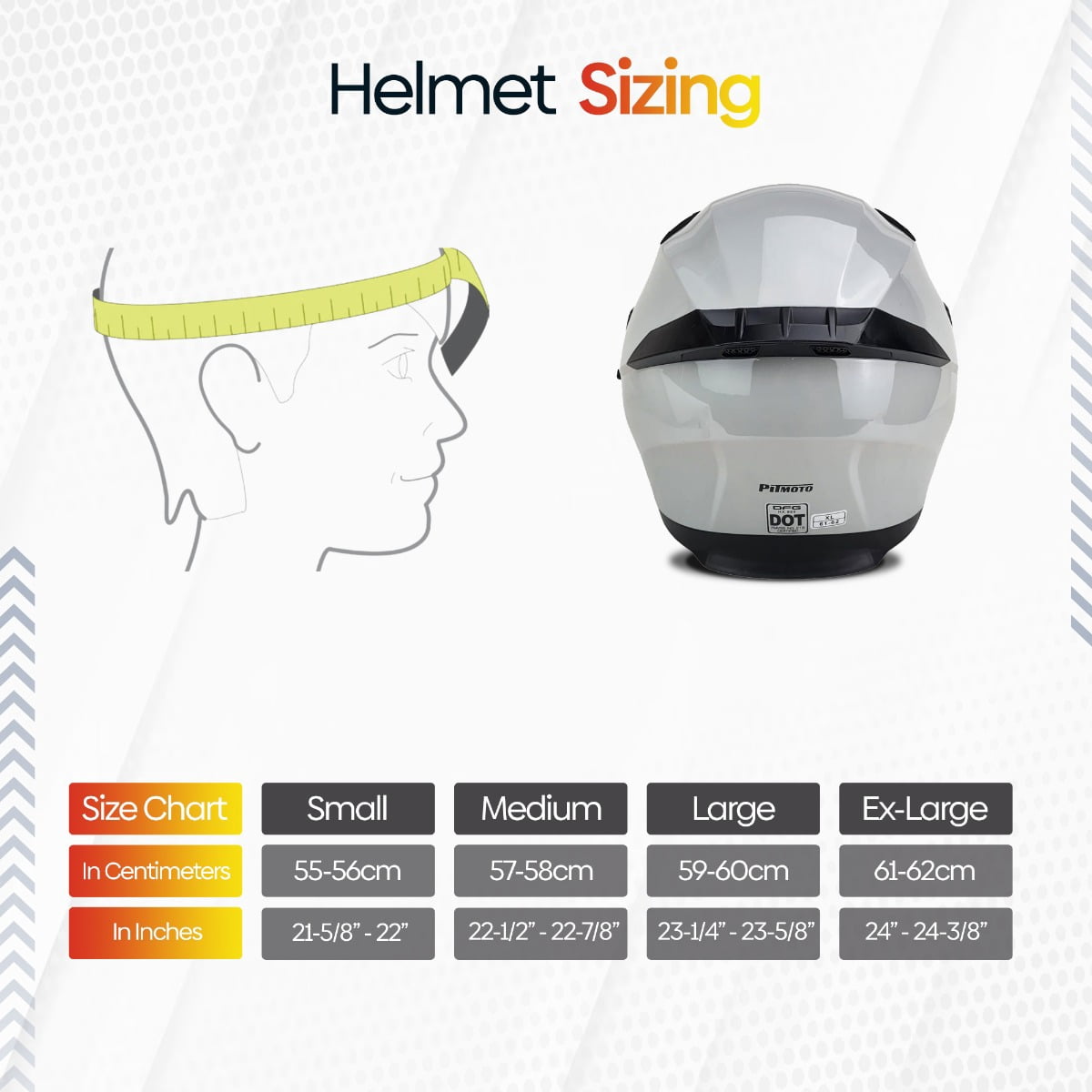 PITMOTO PM-888, Full Face Dual Visor DOT Approved Motorcycle Helmet-Gray-Large