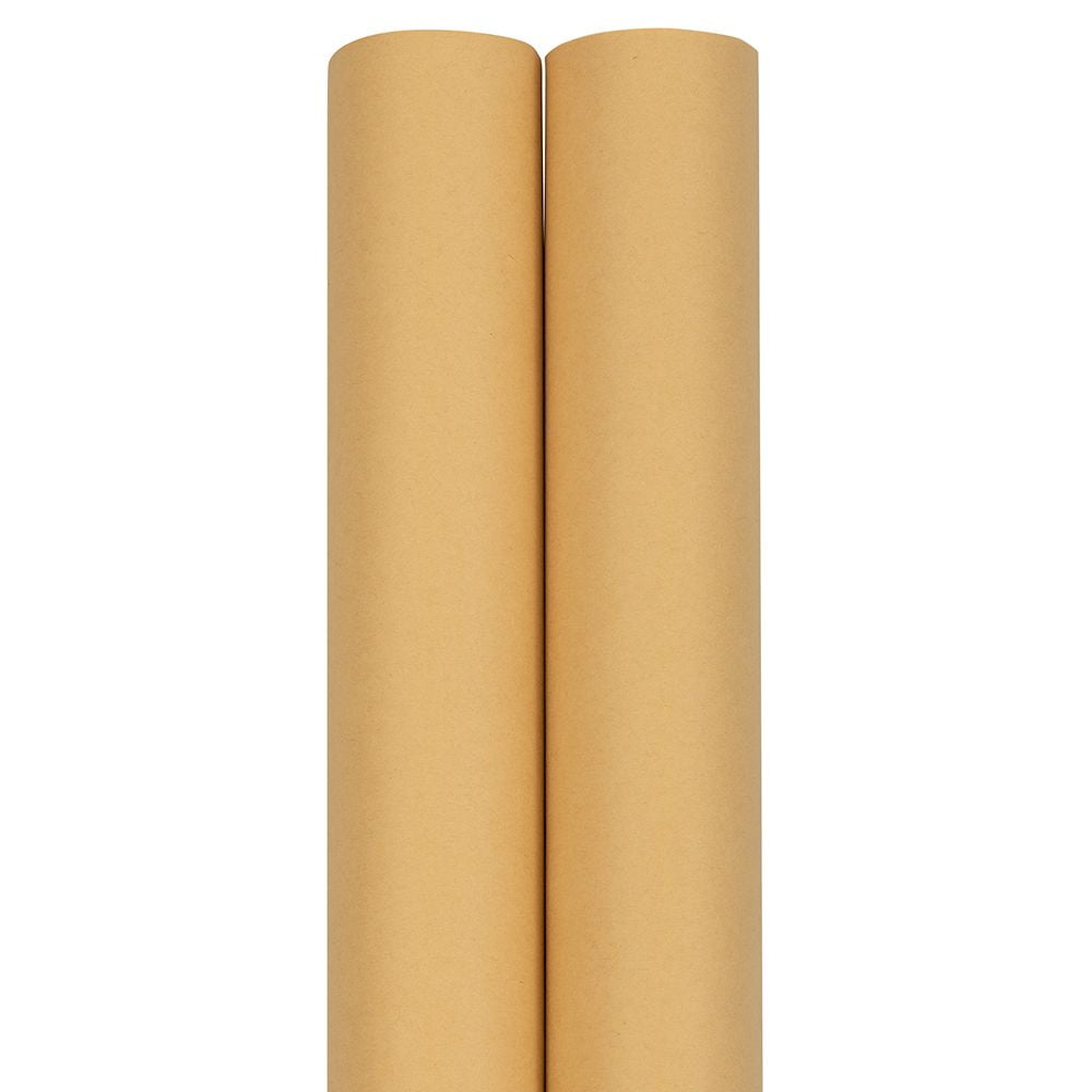 JAM Beige Matte Light Kraft All Occasion Gift Wrap Papers, (2 Rolls) 50 sq  ft.