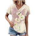 thumbnail image 1 of Blouses pour Femmes Col en V Décontracté Manches Courtes Printemps et Été, 1 of 1