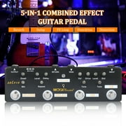 True Bypass Effect Pedal Combined SOL918 5-in-1 Multi Effect Pedal Combined Effect Guitar Pedal True Bypass Multi-in-one Combined Effect Device Reverb Delay FX Loop Overdrive Distortion for