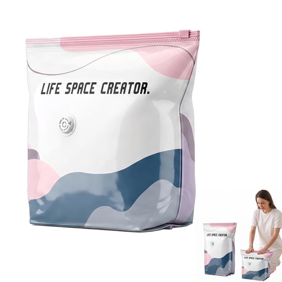 No Pump Vacuum Storage Bags – Press & Seal, No Pump Needed. Large Cube Vacuum Storage Bag, Keeps Clothes Dry & Dust‑free, Perfect for Bulky Bedding & Off‑Season Gear