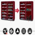 thumbnail image 4 of Armoire à Chaussures en Tissu Non Tissé 6 Couches à Double Rangée Conteneur Organzier à Chaussures à 12 Compartiments, 4 of 9