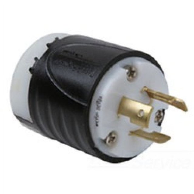 Legrand-Pass & Seymour L620P Turn Lock 20A Armor Locking Device Plug, Black Back, White Front