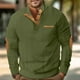 thumbnail image 1 of pstuiky camisas de manga larga para hombre, Blusa de manga larga con botones y cuello redondo de color liso para hombre salir tops m, 1 of 6