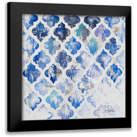 Pinto, Patricia 12x12 Black Modern Framed Museum Art Print Titled - Blue Quatrefoil II