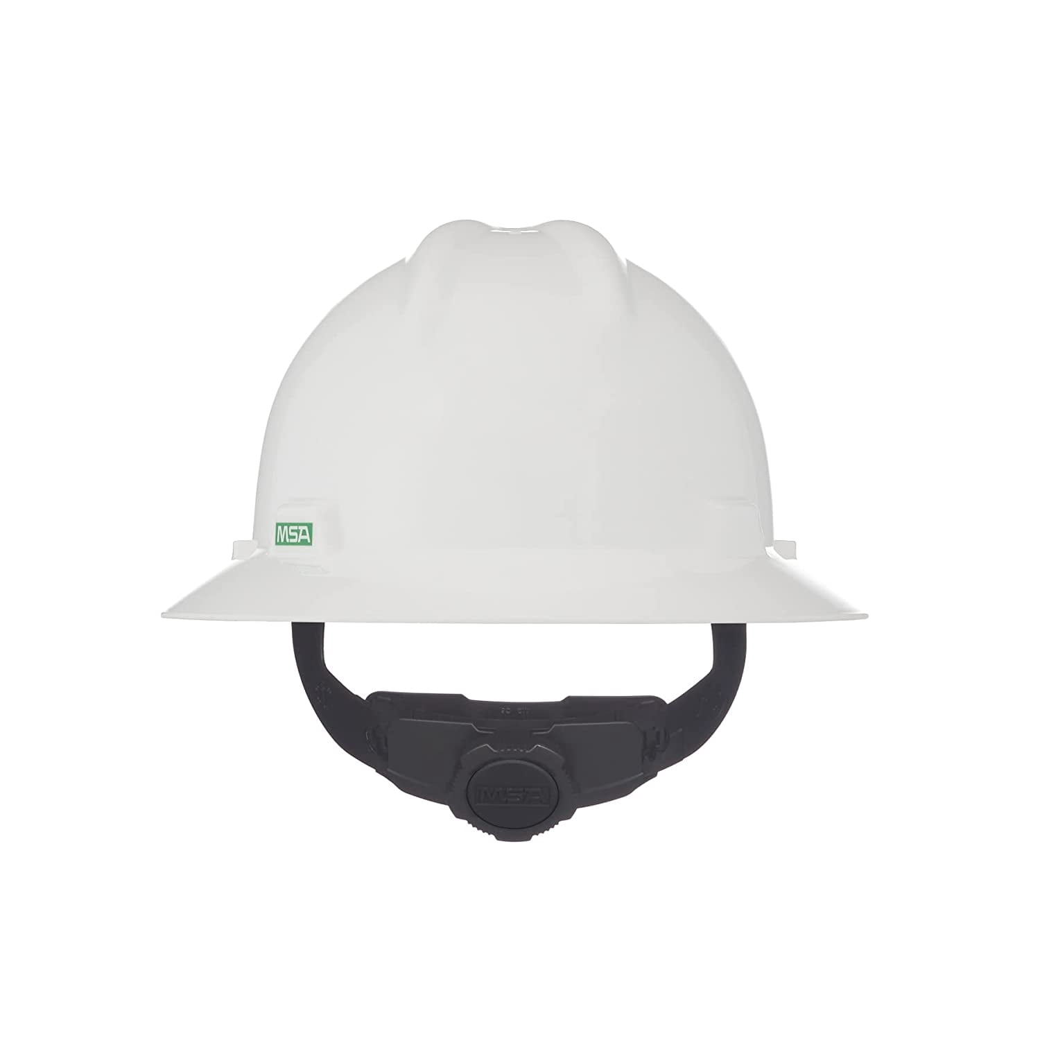 Msa 475369 v-Gard White Full-Brim Hard Hat With Fas-Trac iii Ratchet Suspension