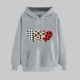 thumbnail image 2 of Valentines Hoodies Women Love Heart Graphic Sweatshirts Leopard Heart Print Pullover Casual Long Sleeve Hoodie Valentine's Day Oversized Tops(Gray,XL), 2 of 5