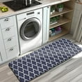 thumbnail image 3 of Navy and White Geometric Lattice Pattern Kitchen Rug Mat,Kitchen Runner Rugs Non Skid Washable,Decorative Kitchen Floor Mats for Kitchen,Sink,Laundry,17"x47.2", 3 of 7