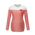thumbnail image 2 of Lispipm Maternity Pullover for Women 2026 Spring Crewneck Sweatshirts Stripe Casual Tops for Ladies Daily Outdoor Shopping Red S, 2 of 5