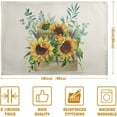 thumbnail image 4 of Sunflower Placemats Set of 4 Spring Summer Yellow Floral Linen Heat Resistant Table Mats 12x18 Inch Sunflowers with Eucalyptus Leaves Print Placemats for Party Kitchen Dining Decoration, 4 of 6