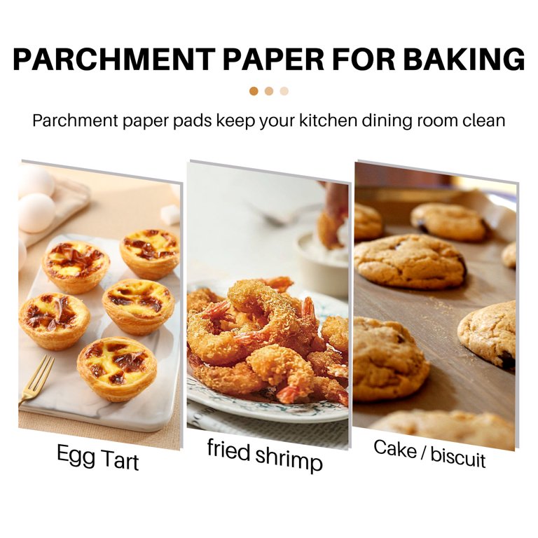 500 Pcs Unbleached Parchment Paper Baking Sheets, Inches Non-Stick Precut Baking Parchment, Perfect for Wrapping, Size: 10, Brown