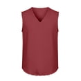 thumbnail image 5 of Ahabrexf No Sleeve Shirt Men Solid Color V Neck Vintage Worn Corners Breathable Beach Vacation Tank Top, 5 of 8
