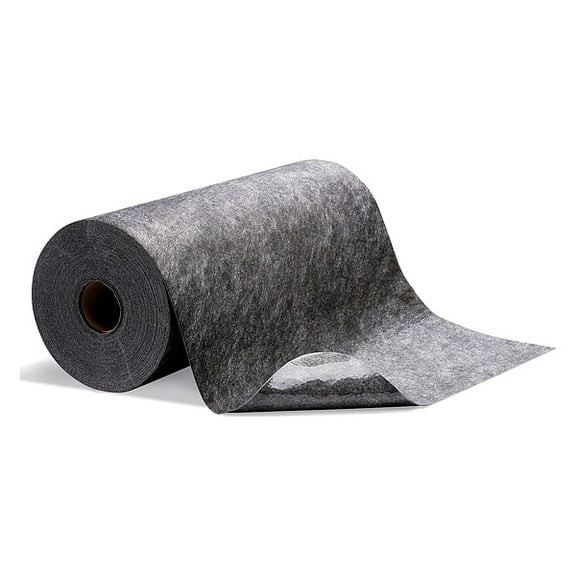 Sorbent Roll, 5 gal, 24 in x 100 ft, Universal, Gray, Polypropylene