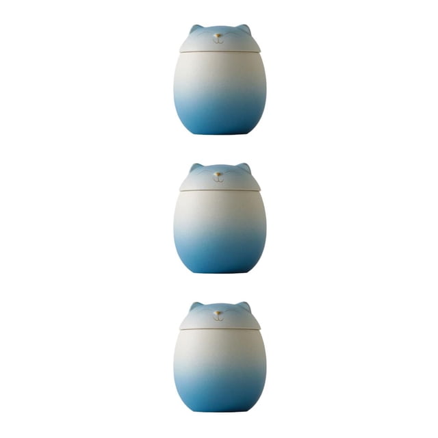 Toystoory Cerámica Botes de cerámica elegantes Amplia aplicación Robusto y duradero Gran capacidad Lindo azul y blanco 500 ml Type1 NO1