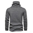 thumbnail image 4 of Lovskoo 2024 Men's Sweaters Pullover Casual Solid Long Sleeve Turtleneck Sweater Tops Blouse Dark Gray, 4 of 6